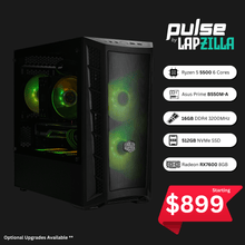 Pulse Gaming PC - Ryzen 5/7 | RX 7600 8GB (Upgradeable) | 512GB SSD/16GB RAM | Customizable Entry Level (1080p) | Black - Lapzilla